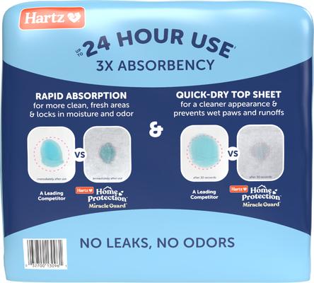 Show full view: Hartz Miracle Guard Max Absorbency Odor Eliminating Dog Pads, Regular, 50 count slide 9 of 11