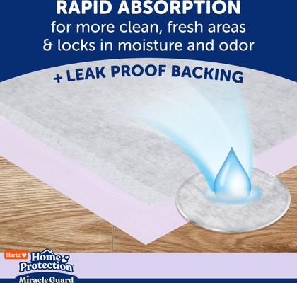 Show full view: Hartz Miracle Guard Lavender Scented Max Absorbency Odor Eliminating Dog Pads, Regular, 25 count slide 4 of 10