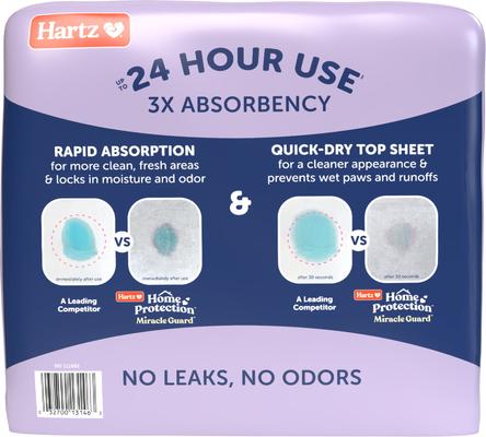 Show full view: Hartz Miracle Guard Lavender Scented Max Absorbency Odor Eliminating Dog Pads, Regular, 50 count slide 9 of 10