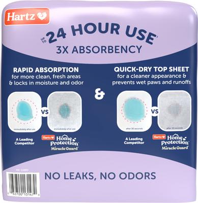 Show full view: Hartz Miracle Guard Lavender Scented Max Absorbency Odor Eliminating Dog Pads, XX-Large, 20 count slide 9 of 10