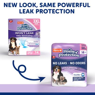 Show full view: Hartz Home Protection No Odor No Leaks Lavendar Scented 3X-Large Dog Pads, 36 x 36-in, 14 count slide 10 of 11