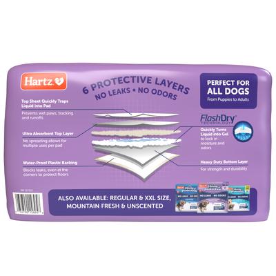 Show full view: Hartz Home Protection No Odor No Leaks Lavendar Scented 3X-Large Dog Pads, 36 x 36-in, 30 count slide 9 of 11