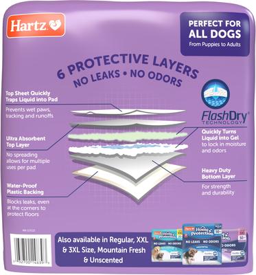 Show full view: Hartz Home Protection No Odor No Leaks Lavender Scented X-Large Dog Pads, 30 x 21-in, 30 count slide 8 of 9