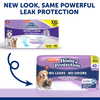 Show full view: Hartz Home Protection No Odor No Leaks Lavender Scented XX-Large Dog Pads, 30 x 30-in, 80 count slide 9 of 10