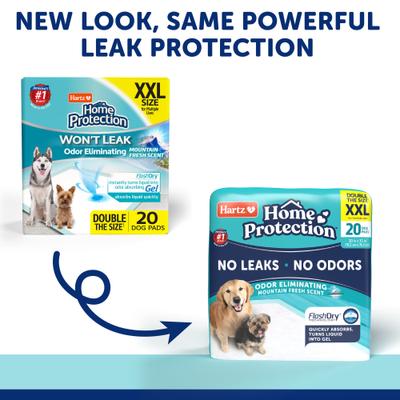 Show full view: Hartz Home Protection No Odor No Leaks Mountain Fresh Scented XX-Large Dog Pads, 30 x 30-in, 20 count slide 9 of 10