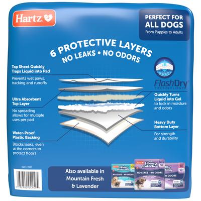 Show full view: Hartz Home Protection Unscented Odor Eliminating Gel Dog Pads, 50 count slide 8 of 9