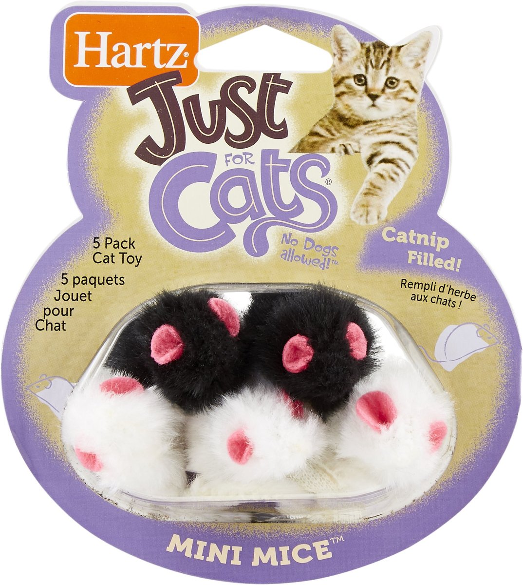 Hartz Just for Cats Bell Mice Cat Toy, 2 count