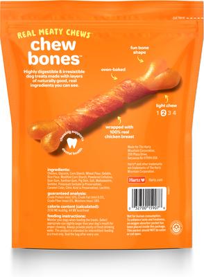 Show full view: Hartz Oinkies Chew Bones with 100% Real Chicken Breast Rawhide-Free Natural Dog Treats, 25 count slide 4 of 11