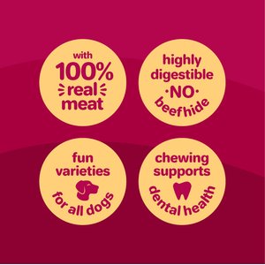 Hartz Oinkies Hearty Kabobs Chicken & Duck, Sweet Potato & Carrot Long‑Lasting Highly Digestible Rawhide‑Free Dog Chews, 18 count
