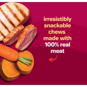 Hartz Oinkies Hearty Kabobs Chicken & Duck, Sweet Potato & Carrot Long‑Lasting Highly Digestible Rawhide‑Free Dog Chews, 18 count