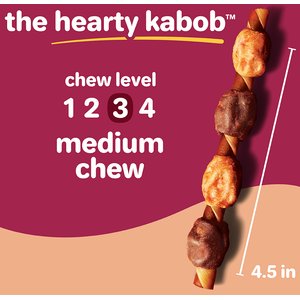 Hartz Oinkies Hearty Kabobs with 100% Real Chicken & Duck Carrot & Sweet Potato Rawhide-Free Natural Dog Treats, 18 count