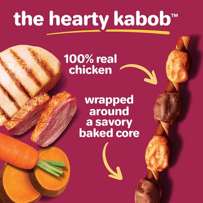 Show full view: Hartz Oinkies Hearty Kabobs with 100% Real Chicken & Duck Carrot & Sweet Potato Rawhide-Free Natural Dog Treats, 18 count slide 5 of 13