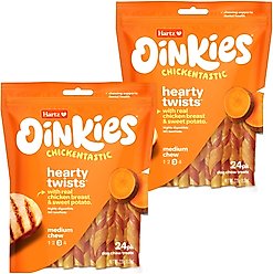 Hartz Oinkies Hearty Twists Rawhide-Free Natural Chew Dog Treats, 24 count, bundle of 2