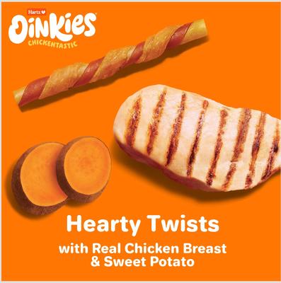 Show full view: Hartz Oinkies Hearty Twists Rawhide-Free Natural Chew Dog Treats, 24 count, bundle of 2 slide 4 of 12