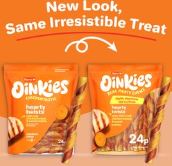 Hartz Oinkies Hearty Twists with 100% Real Chicken Breast & Sweet Potato Rawhide-Free Natural Dog Treats, 24 count slide 2 of 9