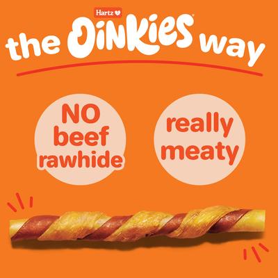 Show full view: Hartz Oinkies Hearty Twists with 100% Real Chicken Breast & Sweet Potato Rawhide-Free Natural Dog Treats, 24 count slide 6 of 13