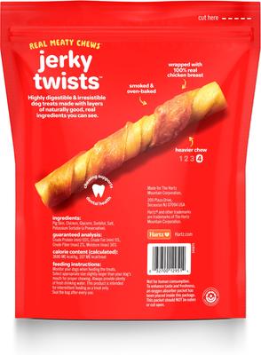 Show full view: Hartz Oinkies Jerky Twists with 100% Real Chicken Breast & Smoked Pork Rawhide-Free Natural Dog Treats, 32 count slide 4 of 12