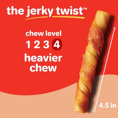 Show full view: Hartz Oinkies Jerky Twists with 100% Real Chicken Breast & Smoked Pork Rawhide-Free Natural Dog Treats, 8 count slide 8 of 12