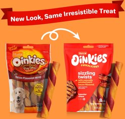 Hartz Oinkies Sizzling Twists with 100% Real Smoked Pork Bacon Flavored Rawhide-Free Natural Dog Treats, 8 count slide 2 of 9