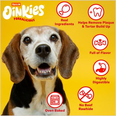 Show full view: Hartz Oinkies Sizzling Twists with 100% Real Smoked Pork Bacon Flavored Rawhide-Free Natural Dog Treats, 8 count slide 6 of 12