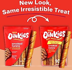 Hartz Oinkies Smoked Twists with 100% Real Smoked Pork Rawhide-Free Natural Dog Treats, 10 count slide 2 of 9