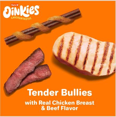 Show full view: Hartz Oinkies Tender Bullies Rawhide-Free Natural Chew Dog Treats, 20 count, bundle of 2 slide 4 of 12