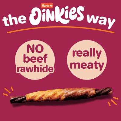 Show full view: Hartz Oinkies Tender Ribs with 100% Real Chicken & Duck Veggies & Peanut Butter Flavored Rawhide-Free Natural Dog Treats, 22 count slide 6 of 12