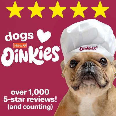 Show full view: Hartz Oinkies Tender Ribs with 100% Real Chicken & Duck Veggies & Peanut Butter Flavored Rawhide-Free Natural Dog Treats, 22 count slide 9 of 12