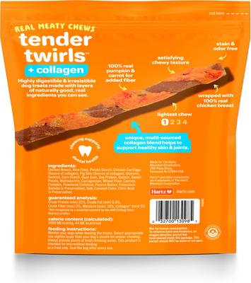 Show full view: Hartz Oinkies Tender Twirls + Collagen for Skin & Joints Rawhide-Free Natural Dog Treats, 20 count slide 4 of 13