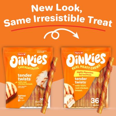 Show full view: Hartz Oinkies Tender Twists with 100% Real Chicken Breast Rawhide-Free Natural Dog Treats, 36 count slide 3 of 12