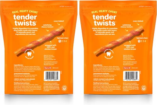 Show full view: Hartz Oinkies Tender Twists with 100% Real Chicken Breast Rawhide-Free Natural Dog Treats, 72 count slide 4 of 12