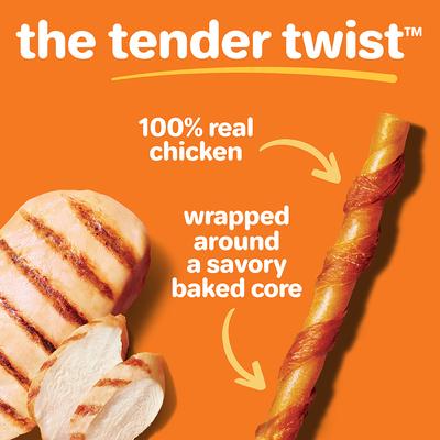 Show full view: Hartz Oinkies Tender Twists with 100% Real Chicken Breast Rawhide-Free Natural Dog Treats, 72 count slide 5 of 12
