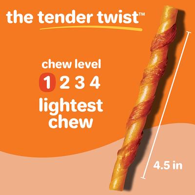 Show full view: Hartz Oinkies Tender Twists with 100% Real Chicken Breast Rawhide-Free Natural Dog Treats, 72 count slide 8 of 12