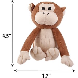 Hartz Tiny Dog Jungle Squeaky Plush Dog Toy, Character Varies, 1 count