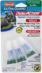 Hartz UltraGuard Dual Action Flea & Tick Spot Treatment for Dogs, 5-14 lbs, 3 Doses (3-mos. supply)