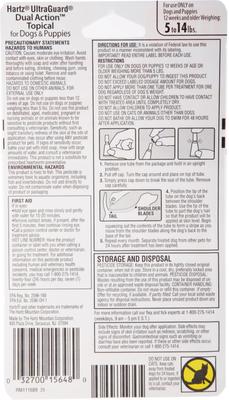 Show full view: Hartz UltraGuard Dual Action Flea & Tick Spot Treatment for Dogs, 5-14 lbs, 3 Doses (3-mos. supply) slide 2 of 8