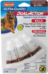 Hartz UltraGuard Dual Action Flea & Tick Spot Treatment for Dogs 61-150 lbs+, 3 Doses (3-mos. supply)
