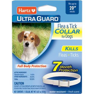 Hartz UltraGuard Flea & Tick Collar for Dogs, up to 20" Neck, 1 Collar (7-mos. supply)