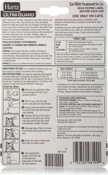 Hartz UltraGuard Medication for Ear Mites for Cats