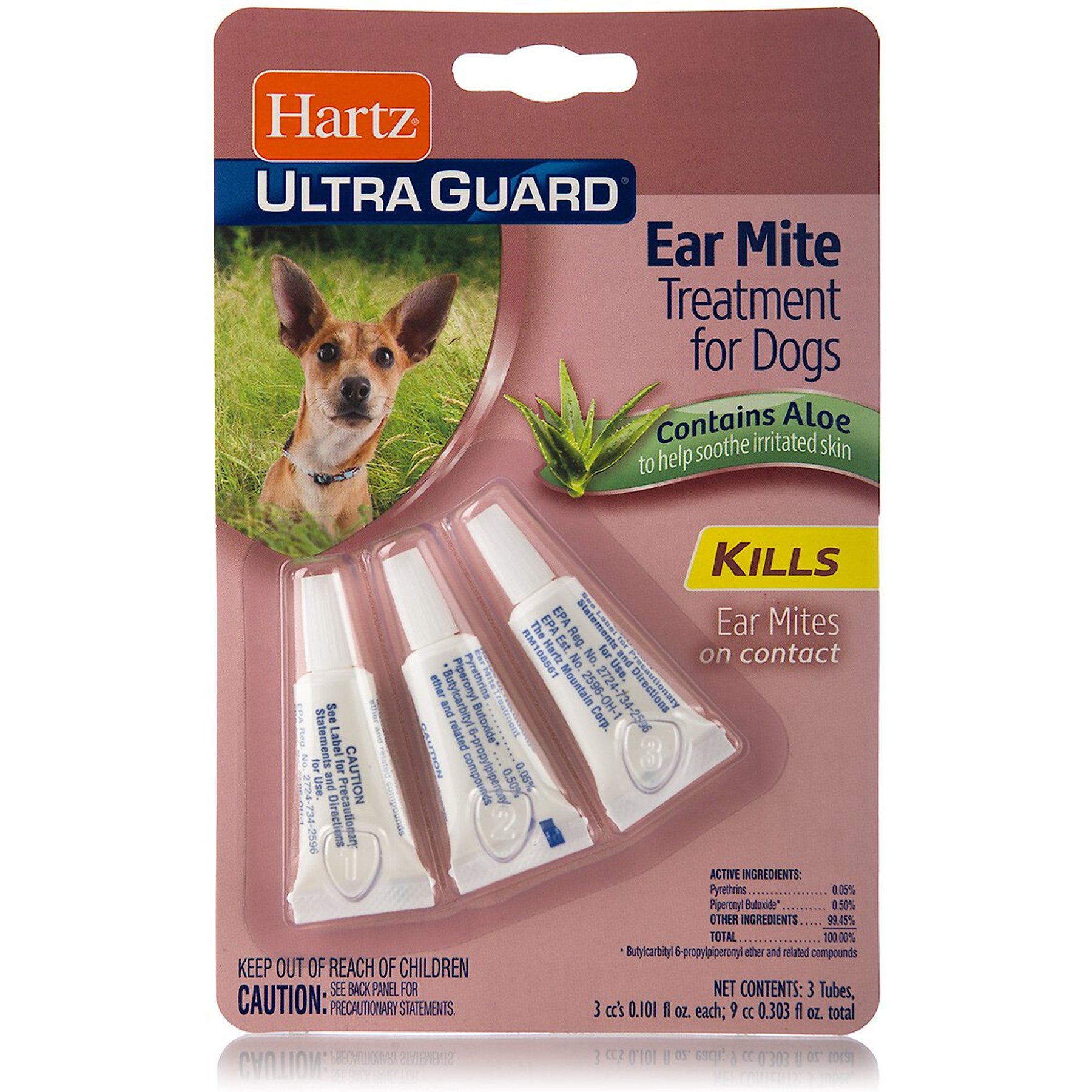 Hartz UltraGuard Medication for Ear Mites for Dogs, 3 count