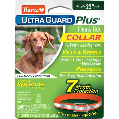 Hartz Hartz UltraGuard Plus Flea & Tick Reflective Collar for Dogs, Medium & Large Breeds, 1 Collar (7-mos. supply)