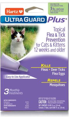HARTZ UltraGuard Plus Flea Tick Spot Treatment for Cats, over