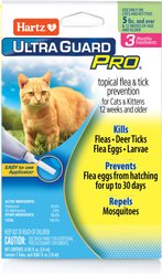 Hartz UltraGuard Pro Flea & Tick Spot Treatment for Cats, over 5 lbs, 3 Doses (3-mos. supply)
