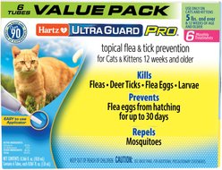 Hartz UltraGuard Pro Flea & Tick Spot Treatment for Cats, over 5 lbs, 6 Doses (6-mos. supply)