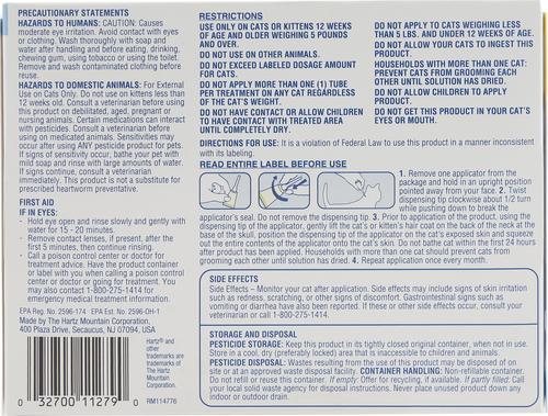 Show full view: Hartz UltraGuard Pro Flea & Tick Spot Treatment for Cats, over 5 lbs, 6 Doses (6-mos. supply) slide 2 of 13