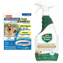 Hartz UltraGuard Pro Reflecting Flea & Tick Collar for Dogs & Puppies, 1 Collar (7-mos. supply) + Nature's Shield Natural Flea & Tick Home Spray