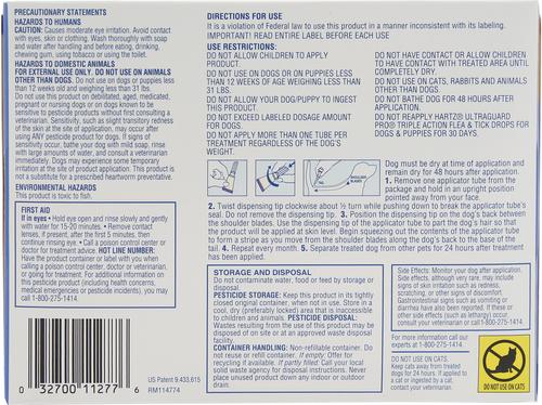 Show full view: Hartz UltraGuard Pro Triple Action Flea & Tick Spot Treatment for Dogs, 31-60 lbs, 6 Doses (6-mos. supply) slide 2 of 10