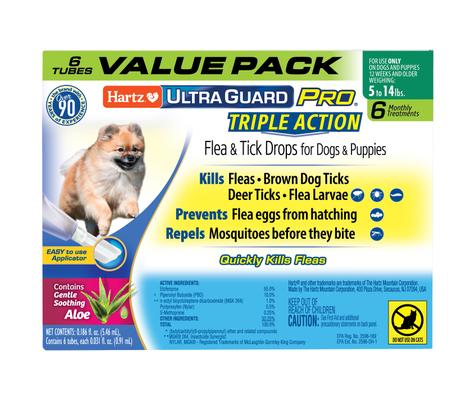Show full view: Hartz UltraGuard Pro Triple Action Flea & Tick Spot Treatment for Dogs, 5-14 lbs, 6 Doses (6-mos. supply) slide 1 of 11