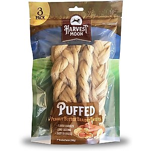 Harvest Moon Hide Free 7-in Peanut Butter Dog Hard Chew Treat, 3 count
