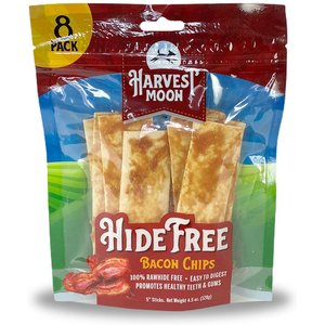 Harvest Moon Hide Free Bacon Chips Dog Hard Chew Treat, 8 count